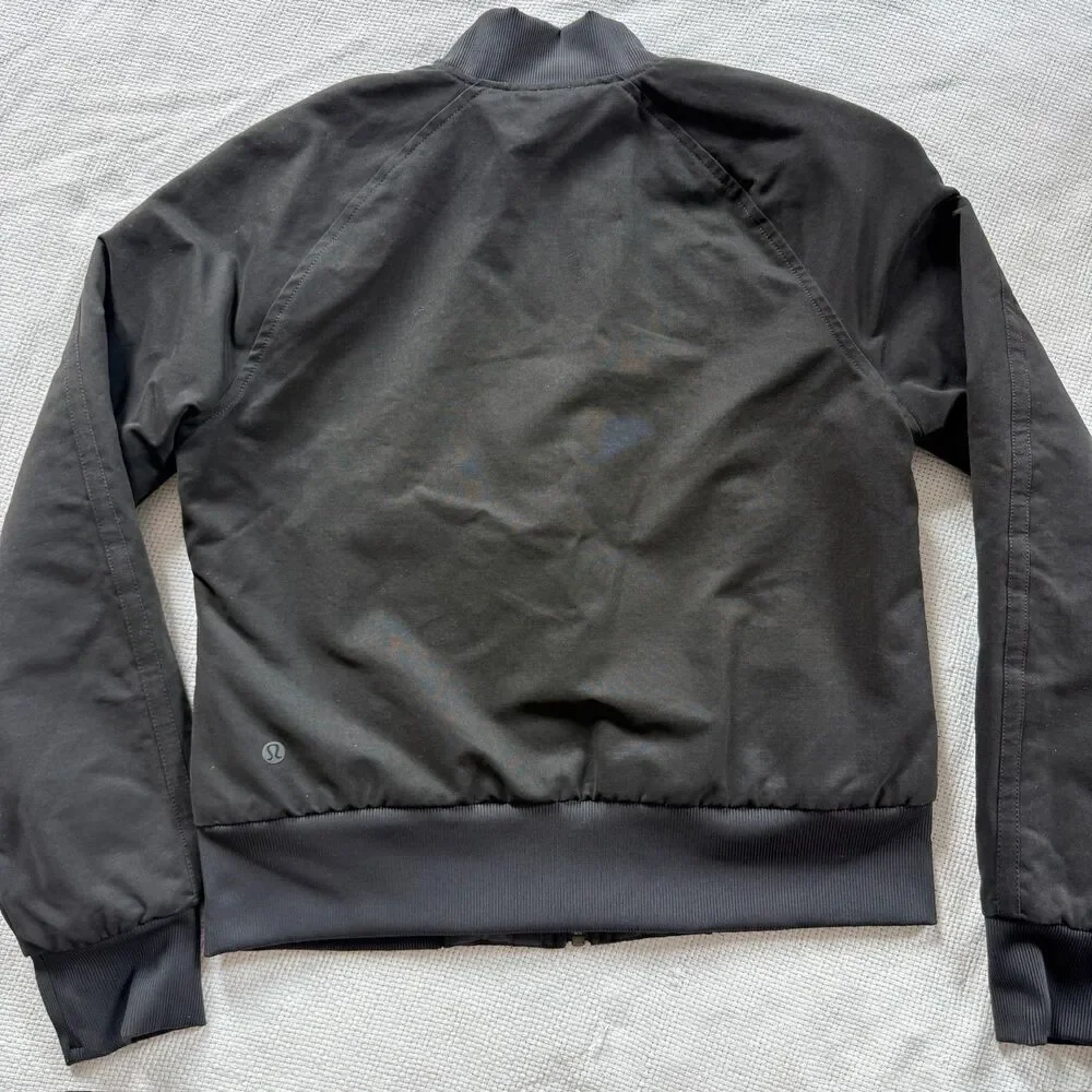 Lululemon Black Bomber Jacket 4 reversible warm fall